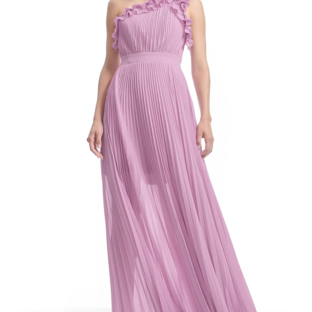 Anthropologie Dress the Population Lavender Vida Dress One-Shoulder Gown